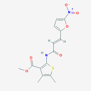 molecular formula C15H14N2O6S B10961605 methyl 4,5-dimethyl-2-{[(2E)-3-(5-nitrofuran-2-yl)prop-2-enoyl]amino}thiophene-3-carboxylate 