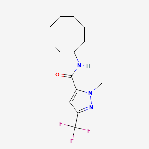 molecular formula C14H20F3N3O B10961615 N-cyclooctyl-1-methyl-3-(trifluoromethyl)-1H-pyrazole-5-carboxamide 