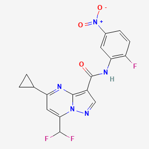 5-cyclopropyl-7-(difluoromethyl)-N-(2-fluoro-5-nitrophenyl)pyrazolo[1,5-a]pyrimidine-3-carboxamide