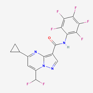 molecular formula C17H9F7N4O B10961622 5-cyclopropyl-7-(difluoromethyl)-N-(pentafluorophenyl)pyrazolo[1,5-a]pyrimidine-3-carboxamide 