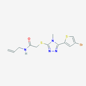 molecular formula C12H13BrN4OS2 B10961632 2-{[5-(4-bromothiophen-2-yl)-4-methyl-4H-1,2,4-triazol-3-yl]sulfanyl}-N-(prop-2-en-1-yl)acetamide CAS No. 828279-29-4