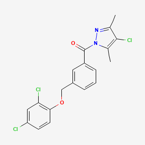 molecular formula C19H15Cl3N2O2 B10961668 (4-chloro-3,5-dimethyl-1H-pyrazol-1-yl){3-[(2,4-dichlorophenoxy)methyl]phenyl}methanone 