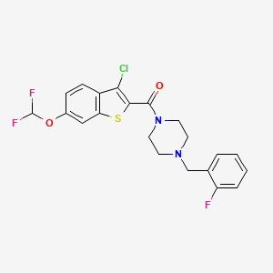 [3-Chloro-6-(difluoromethoxy)-1-benzothiophen-2-yl][4-(2-fluorobenzyl)piperazin-1-yl]methanone