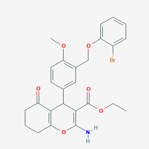 ethyl 2-amino-4-{3-[(2-bromophenoxy)methyl]-4-methoxyphenyl}-5-oxo-5,6,7,8-tetrahydro-4H-chromene-3-carboxylate