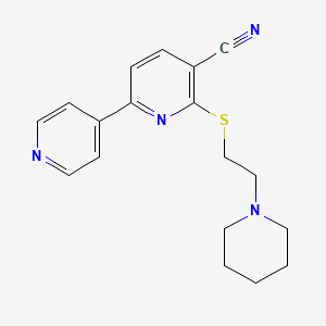 molecular formula C18H20N4S B10961734 6-{[2-(Piperidin-1-yl)ethyl]sulfanyl}-2,4'-bipyridine-5-carbonitrile 