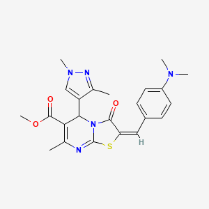 methyl (2E)-2-[4-(dimethylamino)benzylidene]-5-(1,3-dimethyl-1H-pyrazol-4-yl)-7-methyl-3-oxo-2,3-dihydro-5H-[1,3]thiazolo[3,2-a]pyrimidine-6-carboxylate