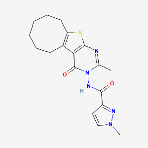 1-Methyl-N-[2-methyl-4-oxo-5,6,7,8,9,10-hexahydrocycloocta[4,5]thieno[2,3-D]pyrimidin-3(4H)-YL]-1H-pyrazole-3-carboxamide