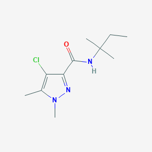 molecular formula C11H18ClN3O B10961764 4-chloro-1,5-dimethyl-N-(2-methylbutan-2-yl)-1H-pyrazole-3-carboxamide 