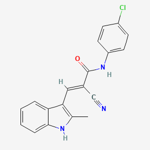 (2E)-N-(4-chlorophenyl)-2-cyano-3-(2-methyl-1H-indol-3-yl)prop-2-enamide