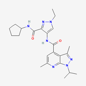 N-[3-(cyclopentylcarbamoyl)-1-ethyl-1H-pyrazol-4-yl]-3,6-dimethyl-1-(propan-2-yl)-1H-pyrazolo[3,4-b]pyridine-4-carboxamide