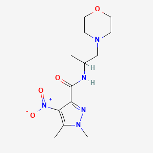 molecular formula C13H21N5O4 B10961811 1,5-dimethyl-N-[1-(morpholin-4-yl)propan-2-yl]-4-nitro-1H-pyrazole-3-carboxamide 