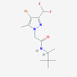 2-[4-bromo-3-(difluoromethyl)-5-methyl-1H-pyrazol-1-yl]-N-(3,3-dimethylbutan-2-yl)acetamide