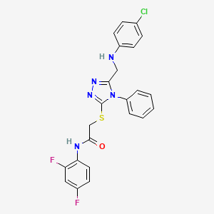 molecular formula C23H18ClF2N5OS B10961856 2-[(5-{[(4-chlorophenyl)amino]methyl}-4-phenyl-4H-1,2,4-triazol-3-yl)sulfanyl]-N-(2,4-difluorophenyl)acetamide 