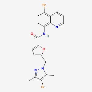 5-[(4-bromo-3,5-dimethyl-1H-pyrazol-1-yl)methyl]-N-(5-bromo-8-quinolinyl)-2-furamide