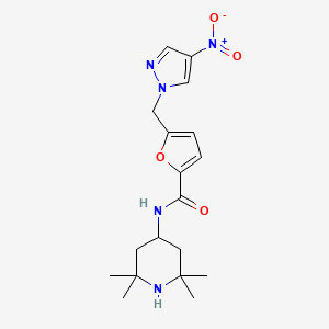 5-[(4-nitro-1H-pyrazol-1-yl)methyl]-N-(2,2,6,6-tetramethylpiperidin-4-yl)furan-2-carboxamide