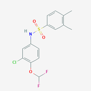 molecular formula C15H14ClF2NO3S B10961904 N-[3-chloro-4-(difluoromethoxy)phenyl]-3,4-dimethylbenzenesulfonamide 