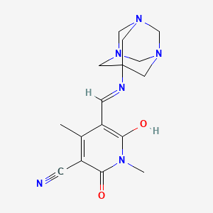 (5Z)-1,4-Dimethyl-2,6-dioxo-5-[(1,3,5-triazatricyclo[3.3.1.1~3,7~]dec-7-ylamino)methylene]-1,2,5,6-tetrahydro-3-pyridinecarbonitrile