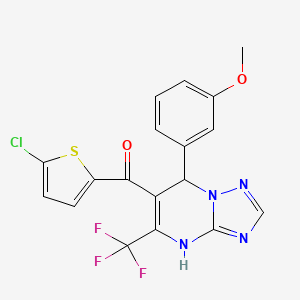 (5-Chlorothiophen-2-yl)[7-(3-methoxyphenyl)-5-(trifluoromethyl)-4,7-dihydro[1,2,4]triazolo[1,5-a]pyrimidin-6-yl]methanone