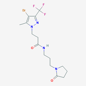 3-[4-bromo-5-methyl-3-(trifluoromethyl)-1H-pyrazol-1-yl]-N-[3-(2-oxopyrrolidin-1-yl)propyl]propanamide