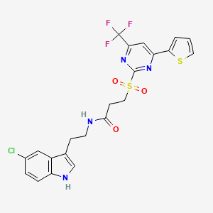 N-[2-(5-chloro-1H-indol-3-yl)ethyl]-3-{[4-(thiophen-2-yl)-6-(trifluoromethyl)pyrimidin-2-yl]sulfonyl}propanamide