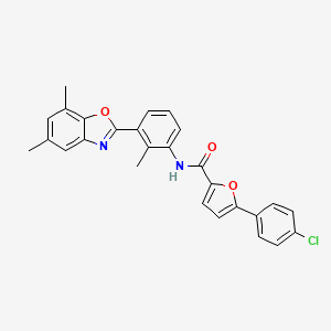 5-(4-chlorophenyl)-N-[3-(5,7-dimethyl-1,3-benzoxazol-2-yl)-2-methylphenyl]furan-2-carboxamide