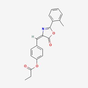 4-{(E)-[2-(2-methylphenyl)-5-oxo-1,3-oxazol-4(5H)-ylidene]methyl}phenyl propanoate