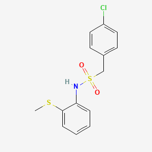 molecular formula C14H14ClNO2S2 B10962058 1-(4-chlorophenyl)-N-[2-(methylsulfanyl)phenyl]methanesulfonamide 