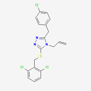 molecular formula C19H16Cl3N3S B10962064 3-(4-chlorobenzyl)-5-[(2,6-dichlorobenzyl)sulfanyl]-4-(prop-2-en-1-yl)-4H-1,2,4-triazole 