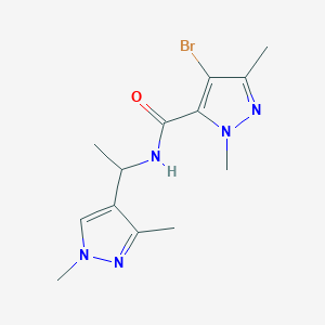 molecular formula C13H18BrN5O B10962100 4-bromo-N-[1-(1,3-dimethyl-1H-pyrazol-4-yl)ethyl]-1,3-dimethyl-1H-pyrazole-5-carboxamide 