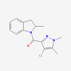 (4-chloro-1,5-dimethyl-1H-pyrazol-3-yl)(2-methyl-2,3-dihydro-1H-indol-1-yl)methanone