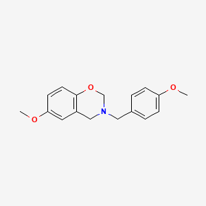 molecular formula C17H19NO3 B10962157 6-methoxy-3-(4-methoxybenzyl)-3,4-dihydro-2H-1,3-benzoxazine 