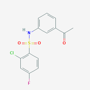 molecular formula C14H11ClFNO3S B10962169 N-(3-acetylphenyl)-2-chloro-4-fluorobenzenesulfonamide 