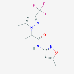 molecular formula C12H13F3N4O2 B10962188 N-(5-methyl-1,2-oxazol-3-yl)-2-[5-methyl-3-(trifluoromethyl)-1H-pyrazol-1-yl]propanamide 