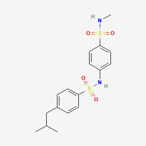 molecular formula C17H22N2O4S2 B10962204 4-(2-methylpropyl)-N-[4-(methylsulfamoyl)phenyl]benzenesulfonamide 