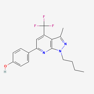 molecular formula C18H18F3N3O B10962208 4-[1-butyl-3-methyl-4-(trifluoromethyl)-1H-pyrazolo[3,4-b]pyridin-6-yl]phenol 