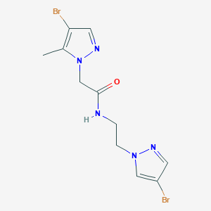 molecular formula C11H13Br2N5O B10962216 2-(4-bromo-5-methyl-1H-pyrazol-1-yl)-N-[2-(4-bromo-1H-pyrazol-1-yl)ethyl]acetamide 