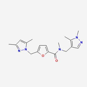 N-[(1,5-dimethyl-1H-pyrazol-4-yl)methyl]-5-[(3,5-dimethyl-1H-pyrazol-1-yl)methyl]-N-methylfuran-2-carboxamide