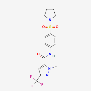 1-methyl-N-[4-(pyrrolidin-1-ylsulfonyl)phenyl]-3-(trifluoromethyl)-1H-pyrazole-5-carboxamide