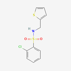 molecular formula C11H10ClNO2S2 B10962259 2-chloro-N-(thiophen-2-ylmethyl)benzenesulfonamide 