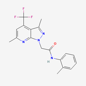 2-[3,6-dimethyl-4-(trifluoromethyl)-1H-pyrazolo[3,4-b]pyridin-1-yl]-N-(2-methylphenyl)acetamide