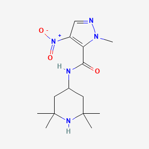 molecular formula C14H23N5O3 B10962349 1-methyl-4-nitro-N-(2,2,6,6-tetramethylpiperidin-4-yl)-1H-pyrazole-5-carboxamide 