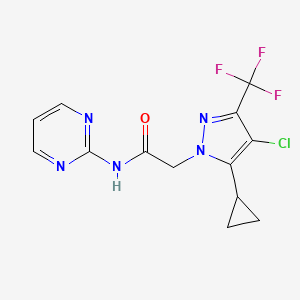 2-[4-chloro-5-cyclopropyl-3-(trifluoromethyl)-1H-pyrazol-1-yl]-N-(pyrimidin-2-yl)acetamide