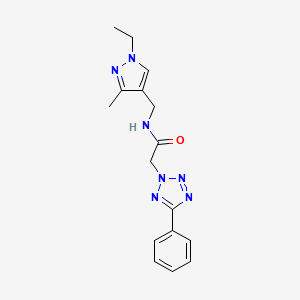 N-[(1-ethyl-3-methyl-1H-pyrazol-4-yl)methyl]-2-(5-phenyl-2H-tetrazol-2-yl)acetamide