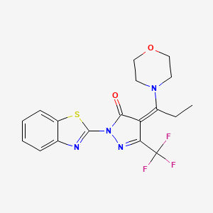 (4Z)-2-(1,3-benzothiazol-2-yl)-4-[1-(morpholin-4-yl)propylidene]-5-(trifluoromethyl)-2,4-dihydro-3H-pyrazol-3-one