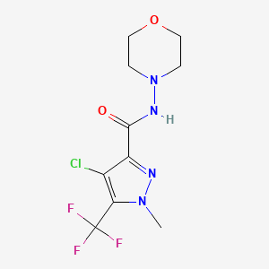 molecular formula C10H12ClF3N4O2 B10962410 4-chloro-1-methyl-N-(morpholin-4-yl)-5-(trifluoromethyl)-1H-pyrazole-3-carboxamide 