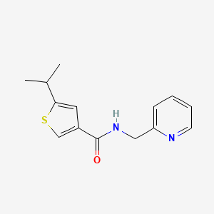 molecular formula C14H16N2OS B10962420 5-(propan-2-yl)-N-(pyridin-2-ylmethyl)thiophene-3-carboxamide 