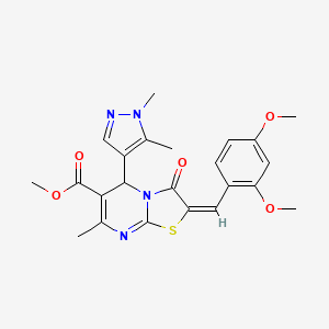 methyl (2E)-2-(2,4-dimethoxybenzylidene)-5-(1,5-dimethyl-1H-pyrazol-4-yl)-7-methyl-3-oxo-2,3-dihydro-5H-[1,3]thiazolo[3,2-a]pyrimidine-6-carboxylate