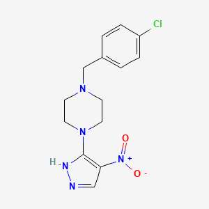 1-(4-chlorobenzyl)-4-(4-nitro-1H-pyrazol-5-yl)piperazine