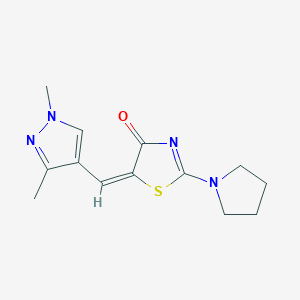 4(5H)-Thiazolone, 5-[(1,3-dimethyl-1H-pyrazol-4-yl)methylidene]-2-(1-pyrrolidinyl)-