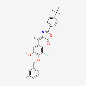 molecular formula C29H28ClNO4 B10962531 (4E)-2-(4-tert-butylphenyl)-4-{3-chloro-5-methoxy-4-[(3-methylbenzyl)oxy]benzylidene}-1,3-oxazol-5(4H)-one 